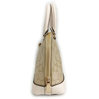COACH コーチ F27583 シグネチャー 2WAY ハンドバッグ ブラウンxホワイト 瑞穂店