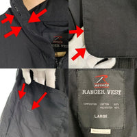 ROTHCO ロスコ RANGER VEST レンジャーベスト ブラック 綿ポリ Size L 福生店