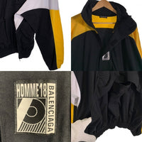 BALENCIAGA バレンシアガ カラーブロックアノラック プルオーバー コットン ブラック イエロー T830 534357 TAV04 Size XL 福生店