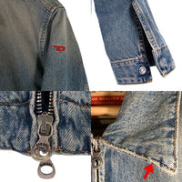 DIESEL ディーゼル D-ROHE ジップアップ デニムジャケット インディゴ 袖刺繡ロゴ Size M 福生店