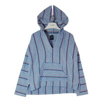 Stussy ステューシー メキシカンパーカー ストライプ ブルー×ホワイト sizeS 瑞穂店