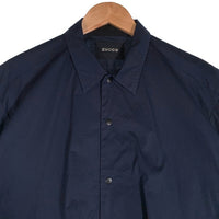 zucca ズッカ コットン ショートスリーブシャツ スナップボタン 脇下ベロア切替 半袖 ネイビー 日本製 CZ84FK504 Size M 福生店