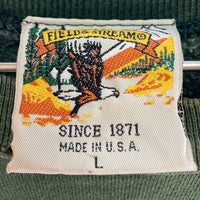 FIELD&STREAM フィールド&ストリーム 90's USA製 フロント刺繍 スウェットトレーナー グリーン sizeL 瑞穂店