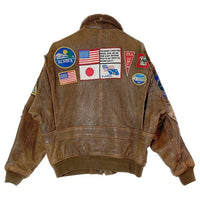 SPARKS スパークス G1 レザー フライトジャケット ワッペン ブラウン sizeS 瑞穂店