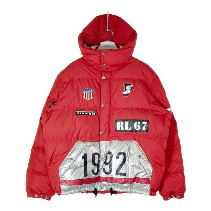 POLO RALPH LAUREN ポロ ラルフローレン 710730196001 Winter Stadium Down Jacket 1992  スタジアムコレクション ダウンジャケット レッド sizeXL 瑞穂店