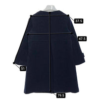 IENA イエナ ノーカラーウールコート ネイビー size38 瑞穂店