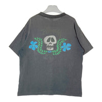 STUSSY ステューシー オールド 黒タグ スカル フラワー 両面プリント Tシャツ ブラック sizeXL 瑞穂店