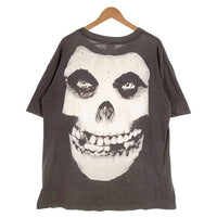 90's MISFITS ミスフィッツ HUGE SKULL 蓄光 スカルプリント Tシャツ ブラック WILD OATS USA製 Size XL 福生店