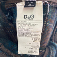 DOLCE&GABBANA ドルチェアンドガッバーナ ダブルウエスト チェック ウール パラシュート カーゴ ボンテージパンツ グリーン size46 瑞穂店
