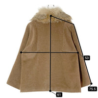 BACCA バッカ コヨーテファー アルパカ混 ウール ショートジャケット ブラウン size38 瑞穂店