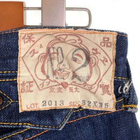 EVISU エヴィス No.2 ダブルニー デニムパンツ シンチバック カモメペイント インディゴ Lot.2013 Size 32×35 福生店