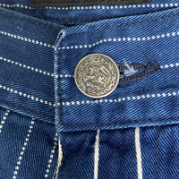 glamb グラム Clump wide denim ウォバッシュ ストライプ パッチワーク ジョガーパンツ 裾リブ インディゴ GB17SM/P10 Size 3 福生店