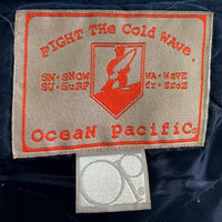 OCEAN PACIFIC オーシャンパシフィック 90's フード付き ウール 袖レザー スタジャン ブラック size- 瑞穂店