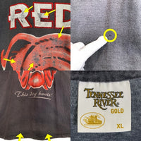 90's RED DOG レッドドッグ プリントTシャツ フェードブラック USA製 TENNESSEE RIVER GOLD Size XL 福生店