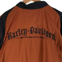 00's~ HARLEY-DAVIDSON ハーレーダビッドソン コットン オープンカラーシャツ 半袖 刺繡 2トーン ブラウン ブラック Size 2XL 福生店