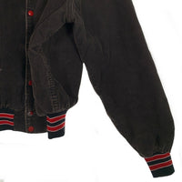 80's Rennoc レノック コーデュロイ スタジャン アワードジャケット スナップボタン 刺繡 ブラック Size L 福生店