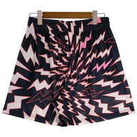 BRAVEST STUDIOS Black Lightning Shorts メッシュ ショーツ ハーフ パンツ ブラック ピンク Size L 福生店