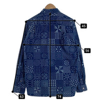 SOPHNET. ソフネット 15SS GEOMETRIC PATTERN INDIGO OXFORD B.D SHIRT ジオメタリックパターン ボタンダウンシャツ インディゴ Size L 福生店
