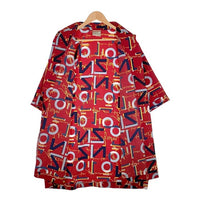 PLATINUM FUBU プラチナム フブ プリント 半袖シャツ レッド ポリエステル Size XL 福生店