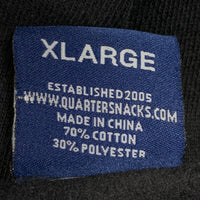 QUARTER SNACKS クウォータースナックス バックプリント プルオーバースウェットパーカー ブラック Size XL 福生店