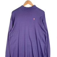 90's Champion チャンピオン モックネック ロングスリーブTシャツ パープル Size XL 福生店