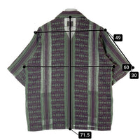 Needles ニードルズ 23SS Cabana Shirt カバナシャツ 開襟 半袖 ジャカード グリーン パープル MR242 Size M 瑞穂店