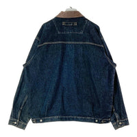 damani dada ダマーニダダ 襟レザー ジップアップ デニムジャケット インディゴ sizeXL 瑞穂店