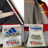 00’s adidas アディダス ジップアップ ナイロンジャケット ブラック ネイビー Size XL (YOUTH) 福生店