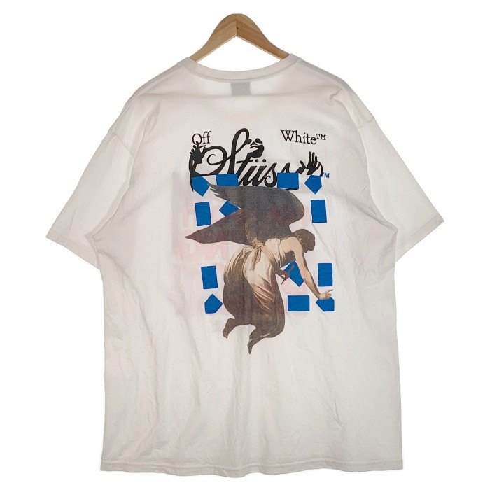 国内最安値STUSSY×OFF　WHITE　Tシャツ　ステューシー　オフホワイト　ティーシャツ　コラボ　ストリート Mサイズ
