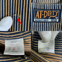 AT-DIRTY アットダーティー ヒッコリーストライプ オーバーオール ブラウン CKS1015 Size L 福生店