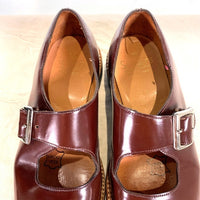 Sanders サンダース Mary Jane Sandal メダリオン モンクストラップ レザーシューズ 革靴 ブラウン 1808T イングランド製 Size UK7 (26cm) 福生店