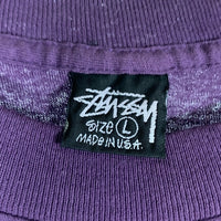 80's STUSSY ステューシー Skull Flouwer スカルフラワー 半袖 Tシャツ USA製 パープル Size L 福生店