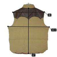 SUGAR CANE シュガーケーン SC12340 LATHER YOKE DOWN VEST レザーヨーク ダウンベスト ブラウン sizeXL 瑞穂店