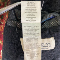 Delan デラン 切り替えレザージャケット リブ 内側刺繍生地 ブラック size56 瑞穂店