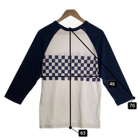 CORE FIGHTER コアファイター ラグランスリーブ 七分袖カットソー チェッカーフラッグ ホワイト ネイビー Size M 福生店