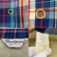 80's Frostproof フロストプルーフ チェックフランネルシャツ 中綿キルティング ブルー レッド USA製 Size L 福生店
