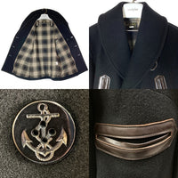 JELADO ジェラード DONKEY COAT ドンキーコート レザー切り替え ピーコート ブラック size38 瑞穂店