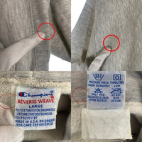 90's Champion チャンピオン ロゴ刺繡 リバースウィーブ プルオーバースウェットパーカー アッシュグレー USA製 トリコ刺繡 Size L 福生店