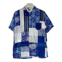 JUNYA WATANABE COMME des GARCONS MAN ジュンヤワタナベ コムデギャルソンマン WO-B049 AD2014 和柄 パッチワーク 半袖シャツ ブルー sizeS 瑞穂店