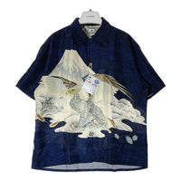 SUN SURF サンサーフ SS38850 S.HATA SHOTEN SPECIAL EDITION EAGLE & Mt. FUJI PURE SILK アロハシャツ ネイビー sizeXL 瑞穂店