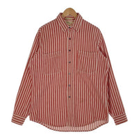 80's ST JOHNS BAY セントジョーンズベイ BIG MAC FLANNEL ストライプ フランネルシャツ レッド ホワイト USA製 Size L 福生店