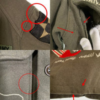 50's U.S.ARMY 米軍 WOOL SHIRTS ウールシャツ スカ刺繡 オリーブ OG-108 クロスヨーク プリーツ Size M 相当 福生店