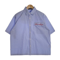 VAUCLUSE STUDIOS Striped Signature Short Sleeve Shirt ストライプシャツ 半袖 ライトブルー Size M 福生店