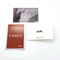 COACH コーチ 814 シグネチャー PVCレザー ラウンドファスナーウォレット 長財布 ホワイト イエロー 福生店