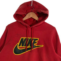 SUPREME シュプリーム 19AW NIKE ナイキ Leather Applique Sweatshirt レザーアップリケ プルオーバースウェットパーカー レッド CK6225-687 Size M 福生店