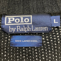 Polo by Ralph Lauren ポロラルフローレン ラムウール ジップアップニットセーター ブラック Size L 瑞穂店