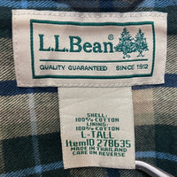 L.L.Bean エルエルビーン 長袖 ワークシャツ フランネルチェックライナー オリーブ Size L-TALL 瑞穂店