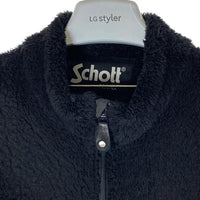 schott ショット 3182006 LEATHER POCKET RETROPILE JACKET レザー ポケット レトロパイル ジャケット ボア フリース ブラック sizeL 瑞穂店