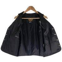 HARLEY-DAVIDSON ハーレーダビッドソン レザーベスト スナップボタン ブラック USA製 Size L 福生店