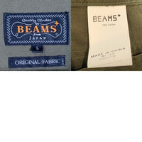 BEAMS+ ビームスプラス ヘリンボーン ツイル ミリタリーチョアジャケット カバーオール オリーブ 38-18-0158-791 Size L 福生店